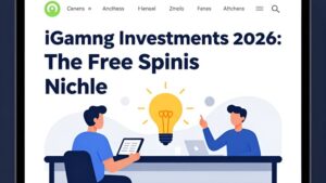 Современная иллюстрация к анализу инвестиций в iGaming 2026 с акцентом на нишу бесплатных спинов